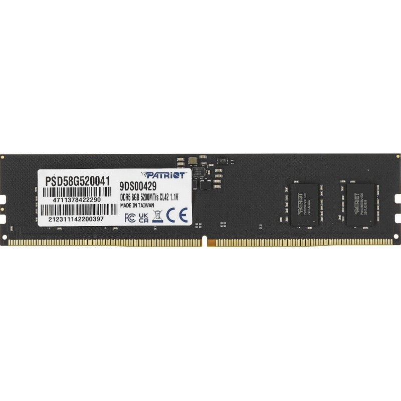 Модуль памяти Patriot DDR5 DIMM 8GB 5200Мгц CL42(PSD58G520041)