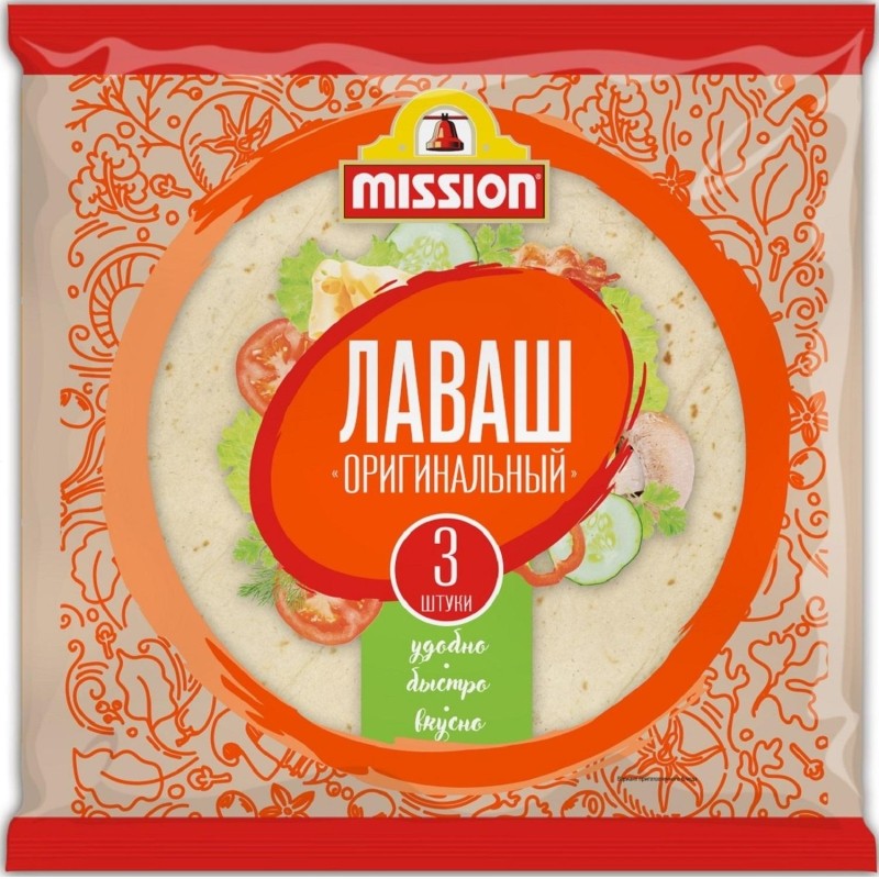Лаваш MISSION Оригинальный, 3шт, 270г