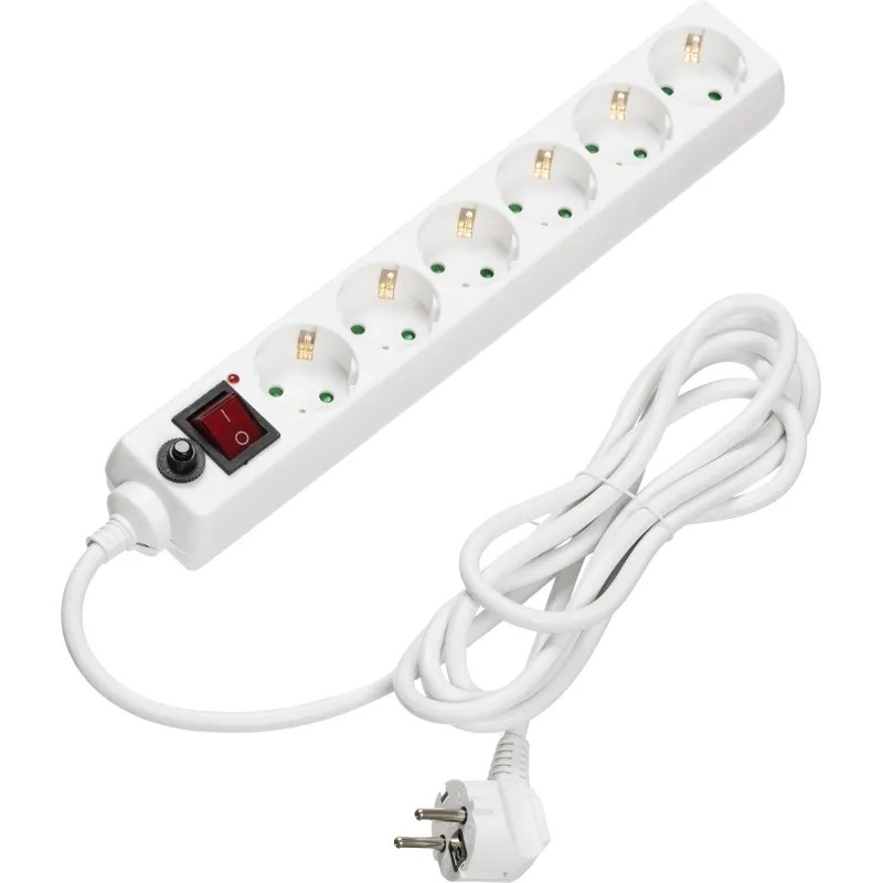 Сетевой фильтр BigTech CD6-3W15 (6р/3м/16А/3680 Вт 1,5мм белый)