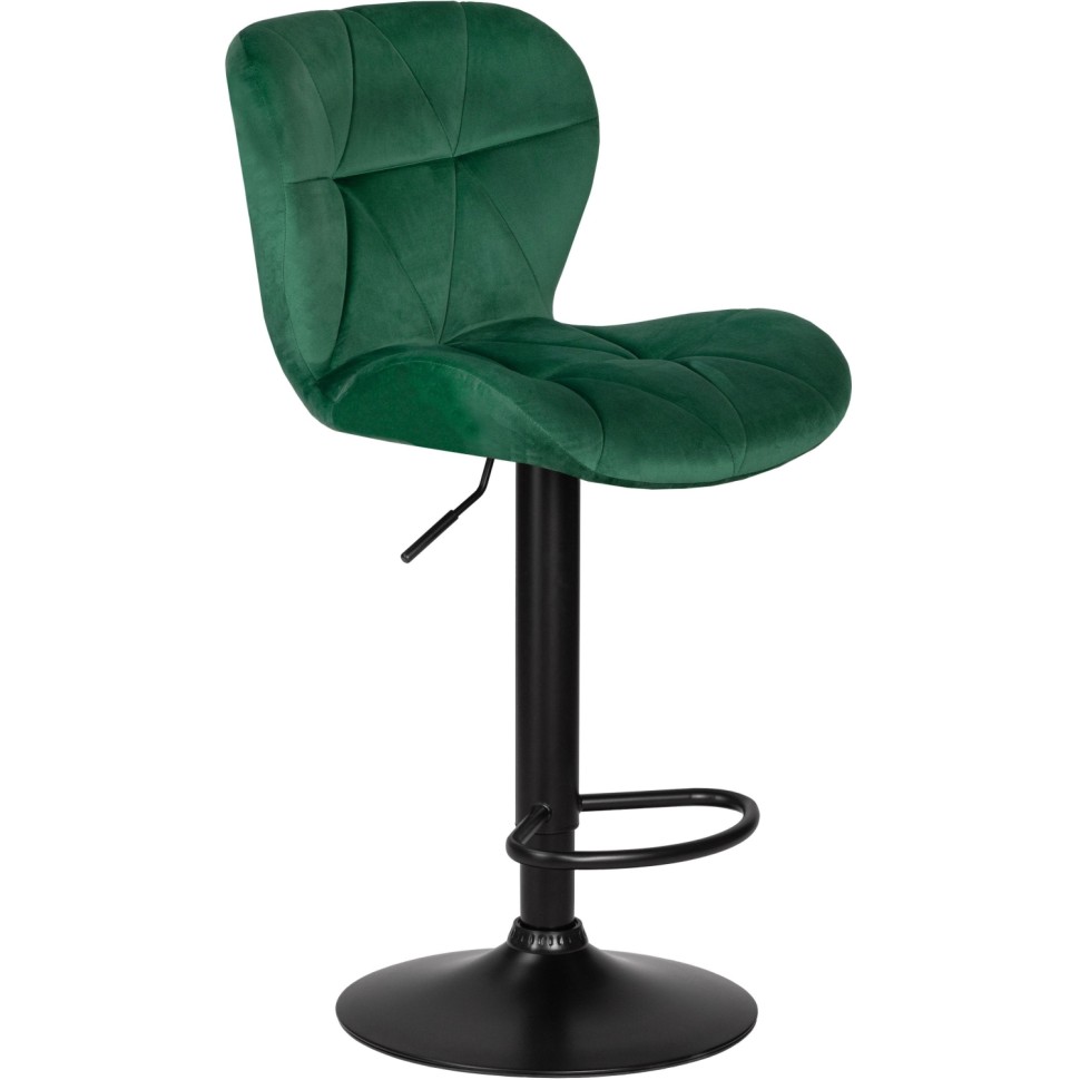 Стул барный LO_DOBRIN BARNY BLACK LM-5022-N зеленый велюр MJ9-88/чер.2шт/уп