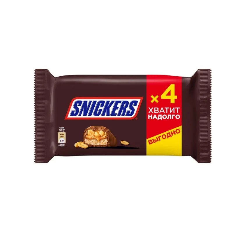 Шоколадный батончик Snickers , 4штx40г/уп