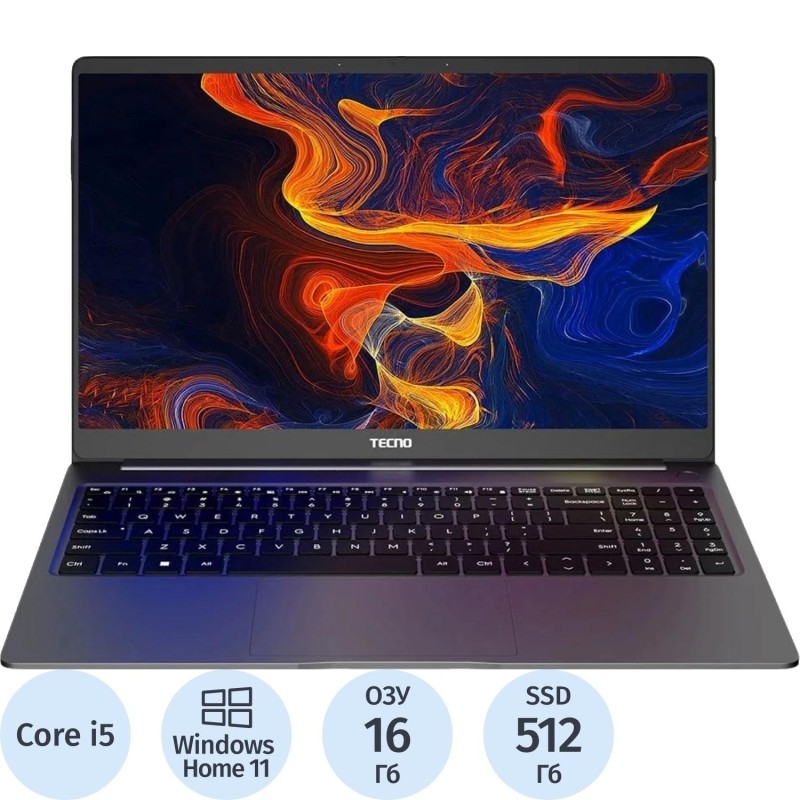 Ноутбук Tecno MegaBook T15RA(71003300181)i5 13420H/16Gb/512Gb SSD/15.6/W11H