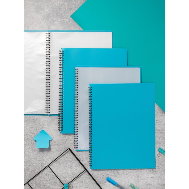 Папка файловая на спирали, 20файлов Attache Selection Black&amp;Blue, А4,400мкм