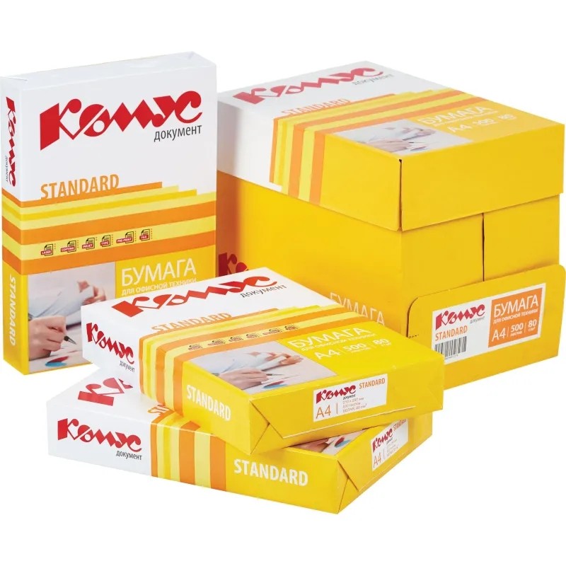 Бумага КОМУС ДОКУМЕНТ Standard (А4, марка С, 80 г/кв.м, 500 л)  сырье спец